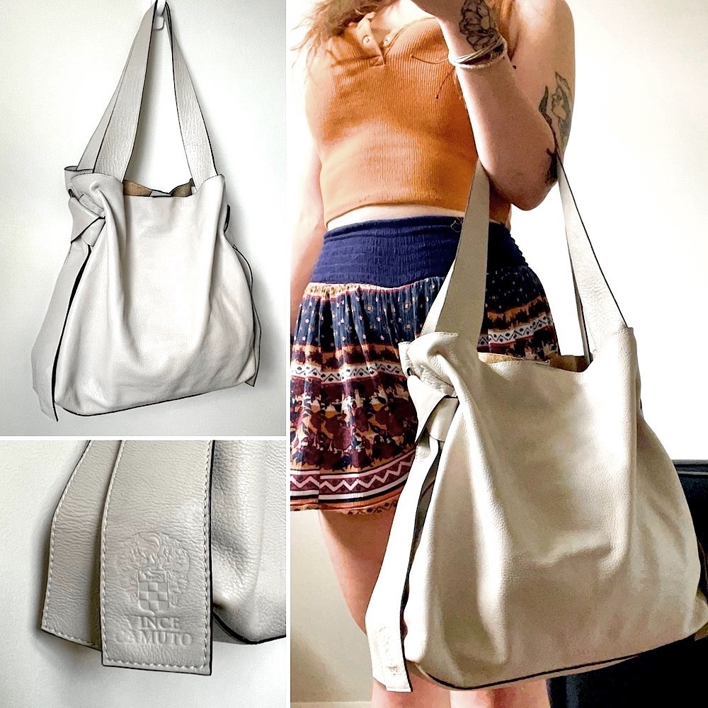 Vince Camuto⚡️XL Slouchy “Silver Cloud” Cyra Taupe Tote Bag - Picture 16 of 16